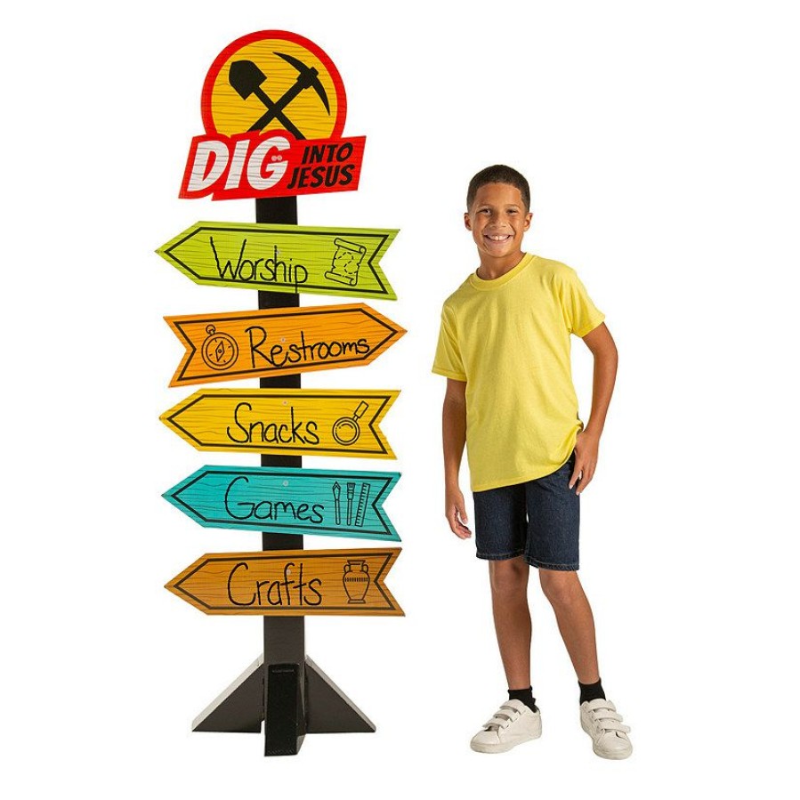 Cardboard Cutouts * | Best Pirce Dig Vbs Directional Sign