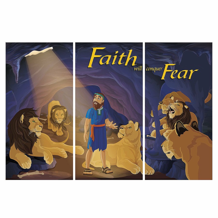 Backdrops & Scene Setters * | Wholesale Daniel & The Lions' Den Backdrop 3 Pc.