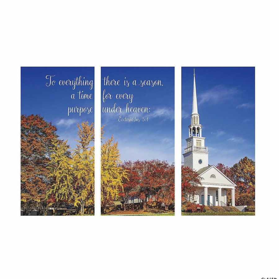 Backdrops & Scene Setters * | Best Pirce Religious Fall Backdrop Banner 3 Pc.