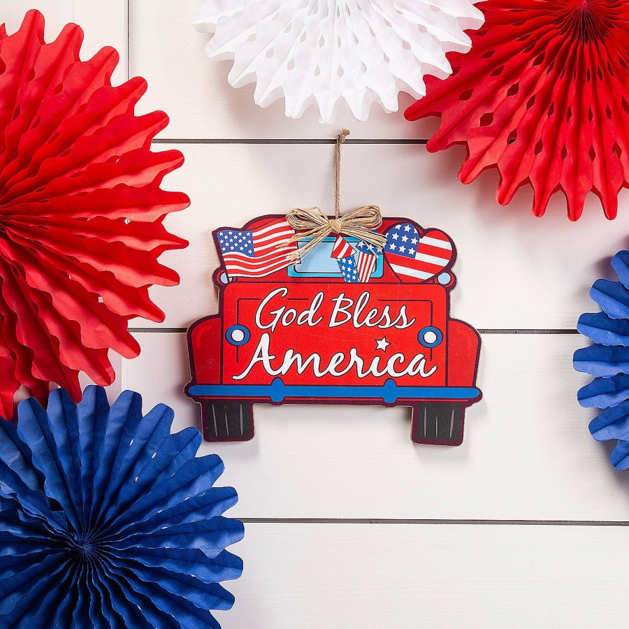 Signs * | Best Reviews Of God Bless America Truck Door Sign