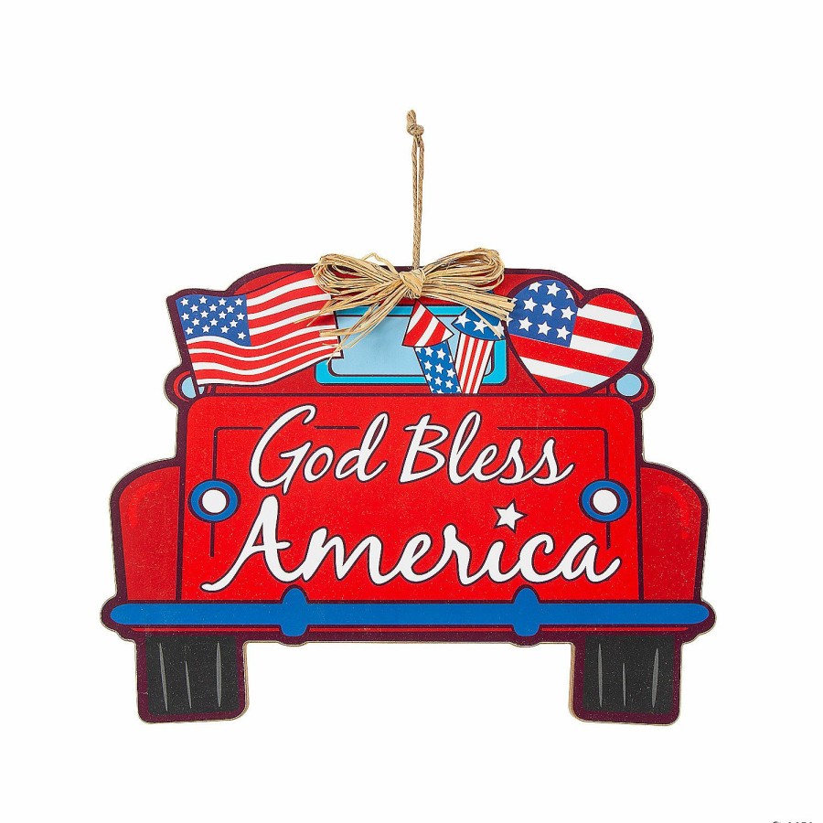 Signs * | Best Reviews Of God Bless America Truck Door Sign