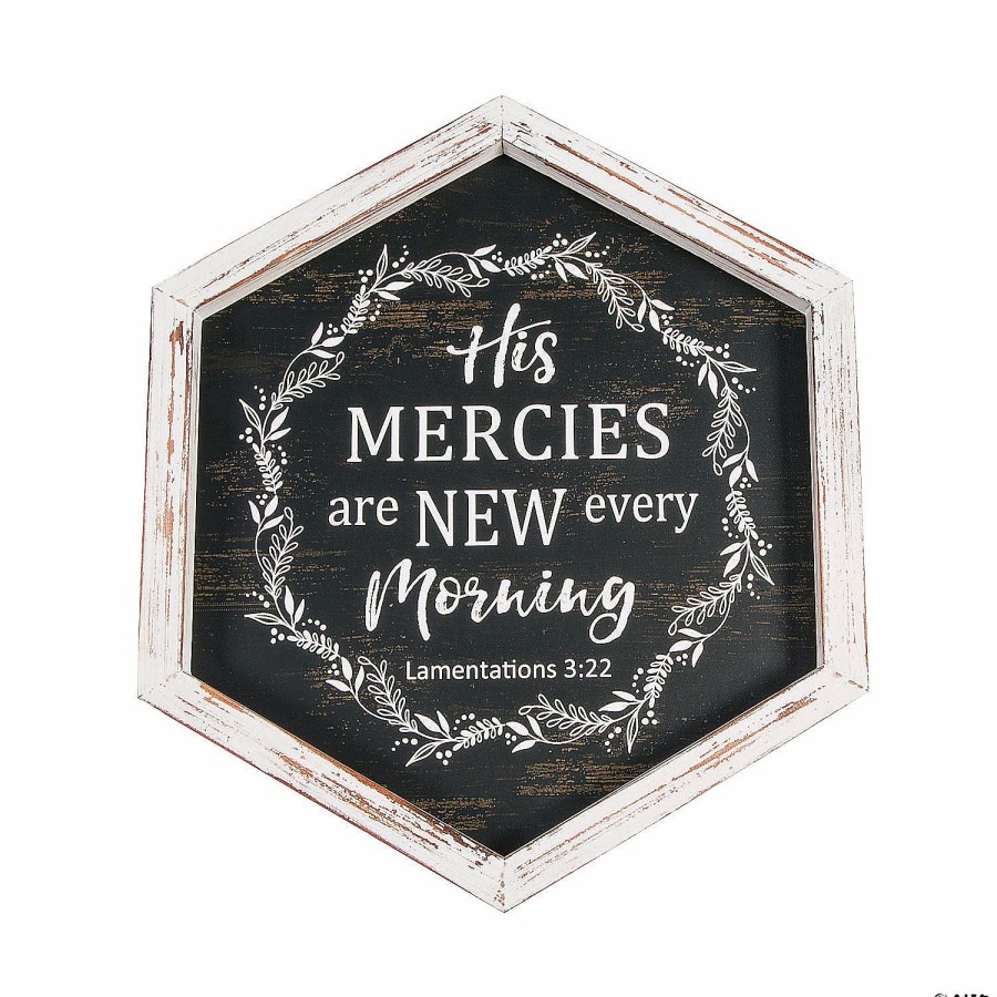 Signs * | Wholesale Positively Simple His Mercies Are New Every Morning Wall Sign