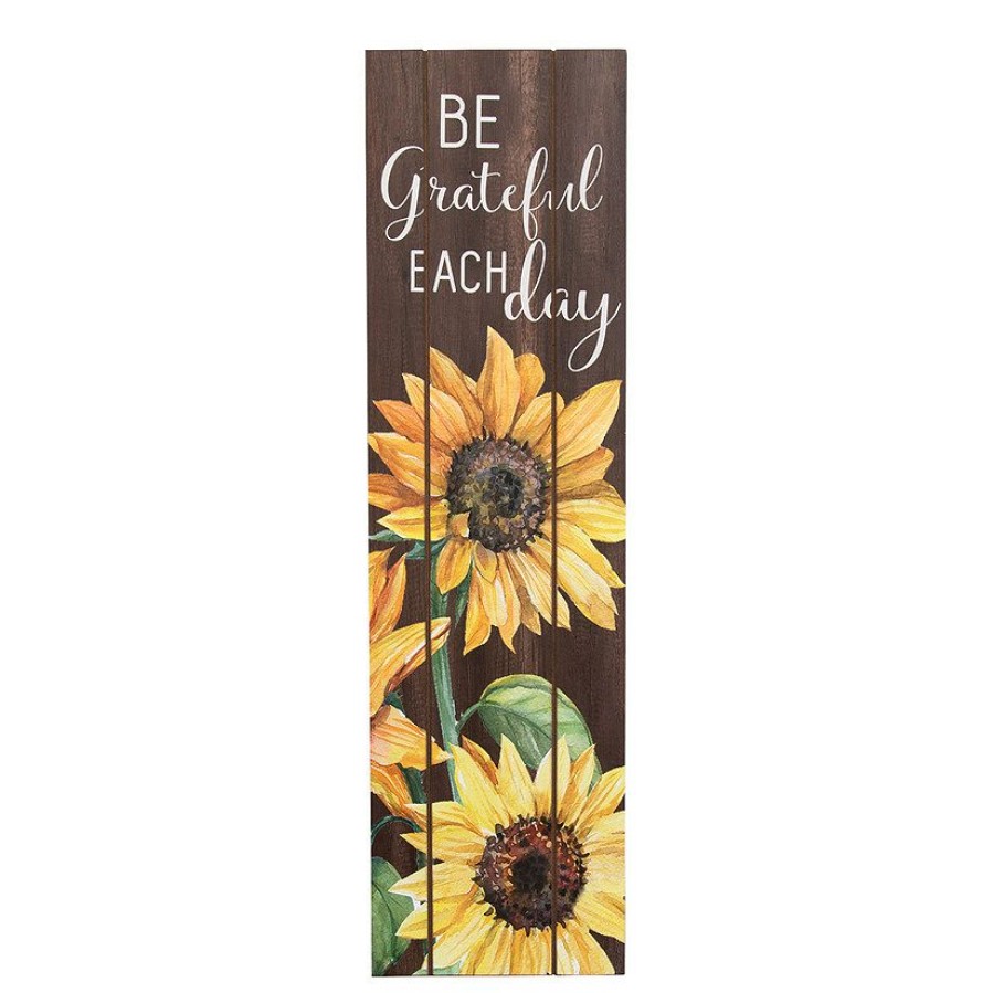 Signs * | Budget Be Grateful Sunflower Sign