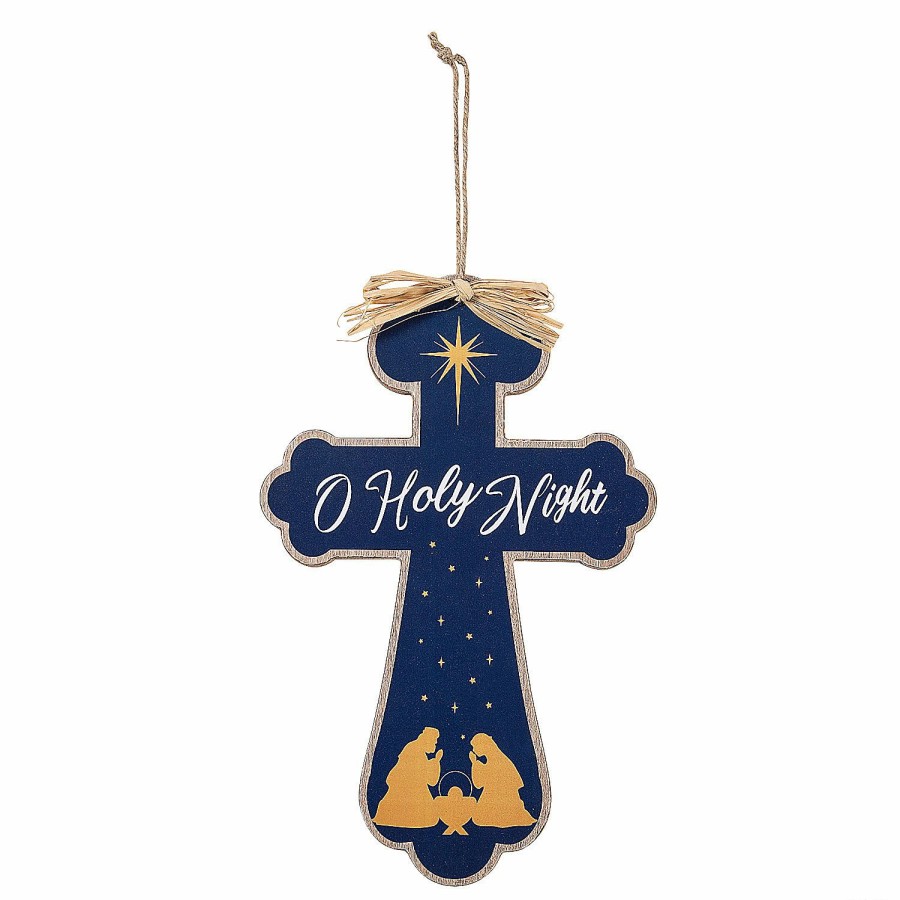 Door Decorations * | Best Sale Nativity Cross Doorknob Hanger