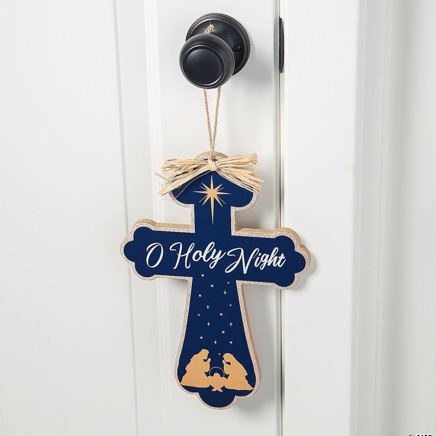 Door Decorations * | Best Sale Nativity Cross Doorknob Hanger