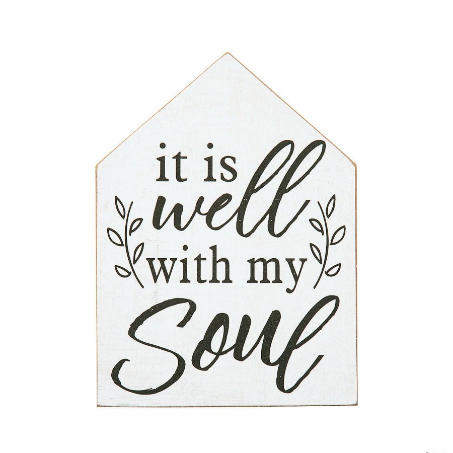 Signs * | Best Sale Positively Simple It Is Well With My Soul Tabletop Sign