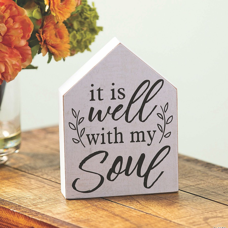 Signs * | Best Sale Positively Simple It Is Well With My Soul Tabletop Sign