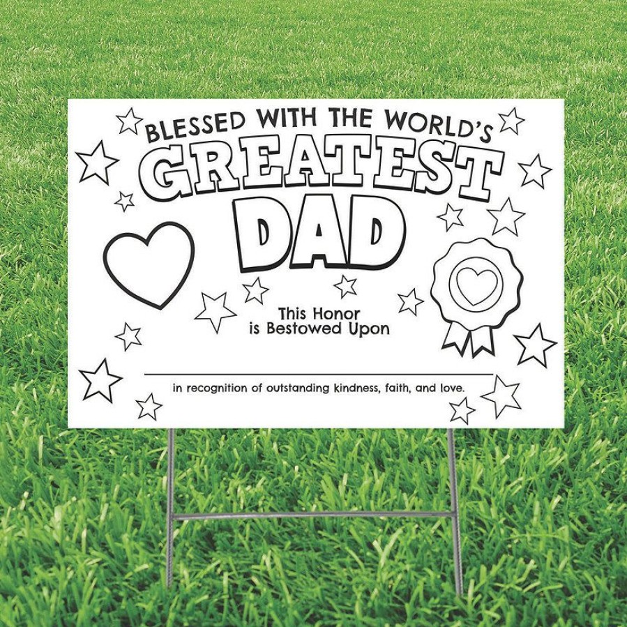 Yard Signs * | Top 10 Color Your Own Blessed Father'S Day Yard Sign