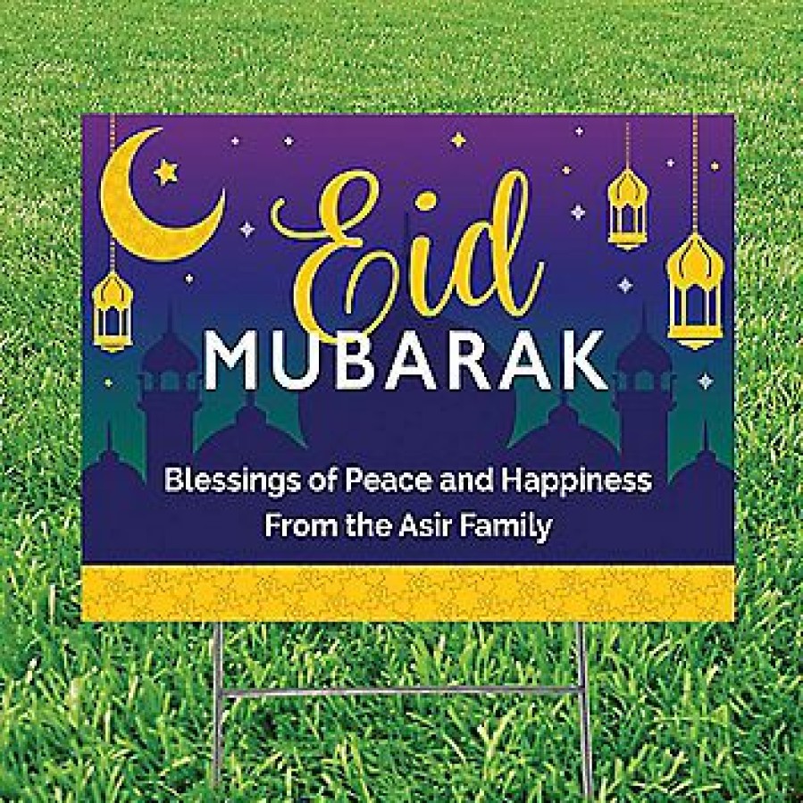 Yard Signs * | Cheapest Personalized Eid Mubarak Yard Sign