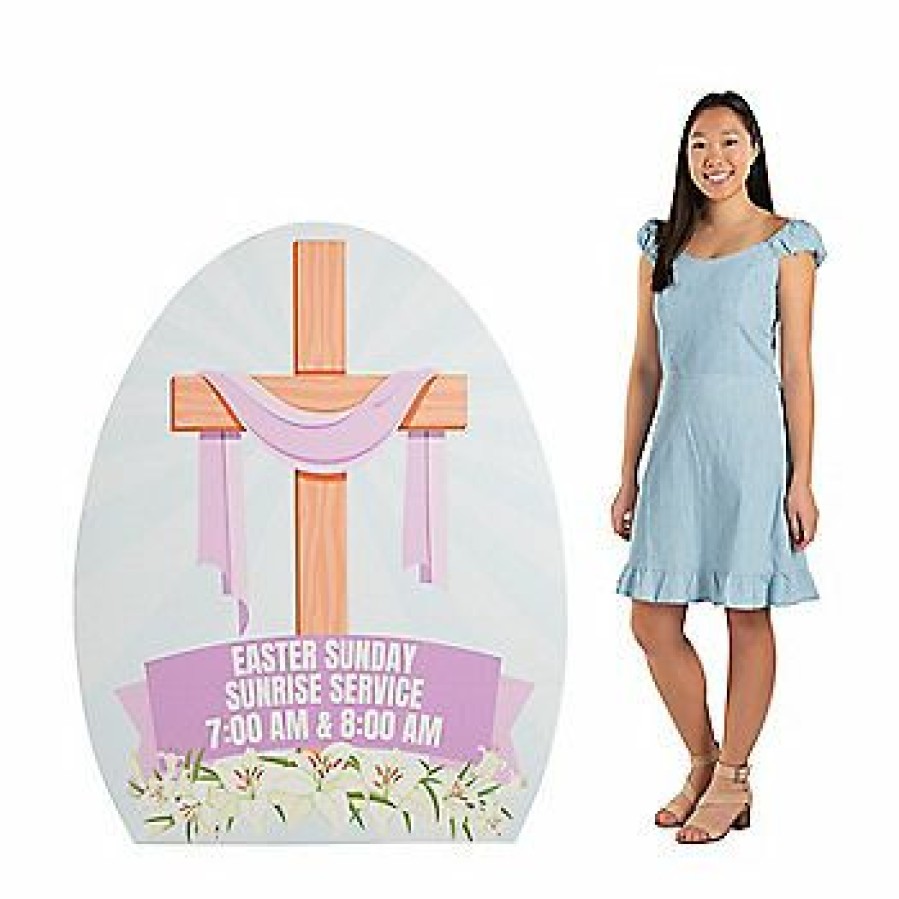 Cardboard Cutouts * | Brand New Personalized Easter Cross Cardboard Stand-Up