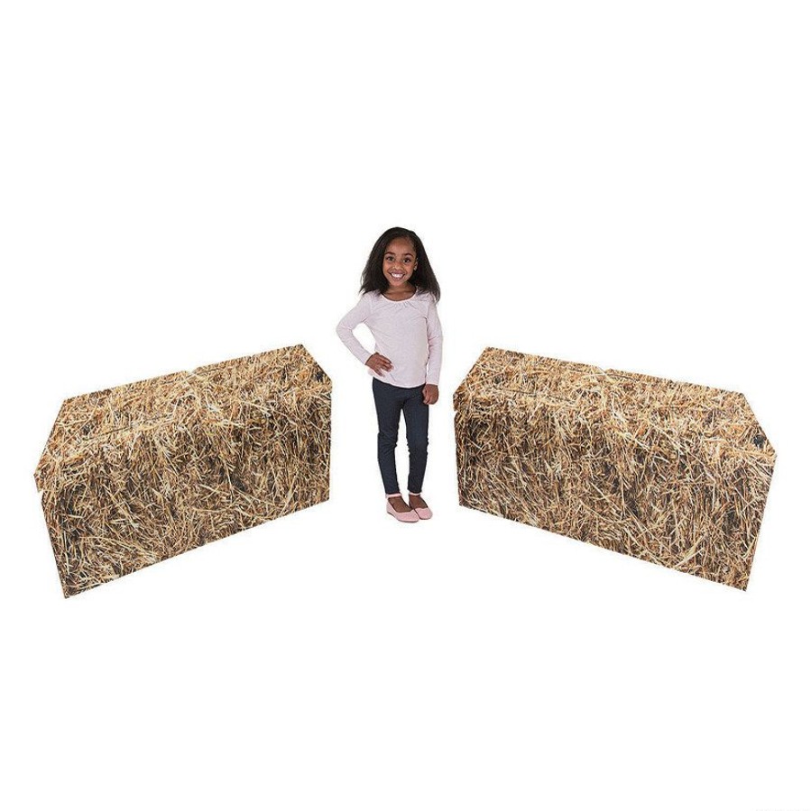 Cardboard Cutouts * | Brand New Flat Hay Bale Cardboard Stand-Ups 2 Pc.