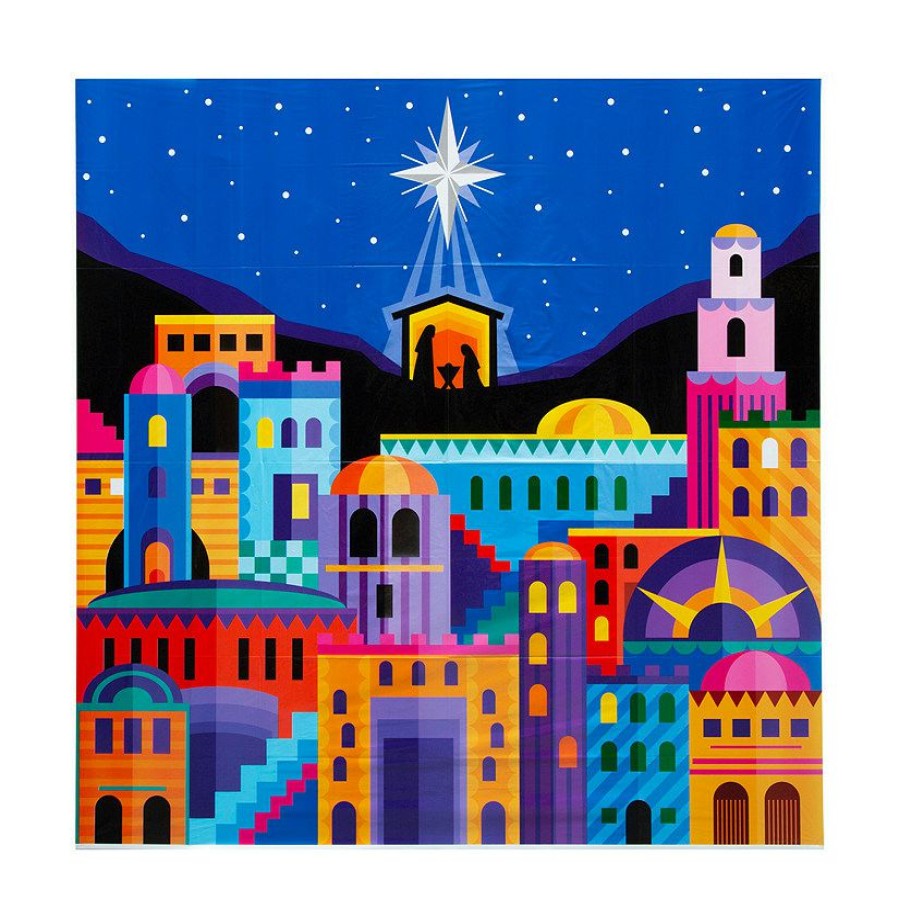 Backdrops & Scene Setters * | Best Sale Nativity Brightly-Colored Backdrop