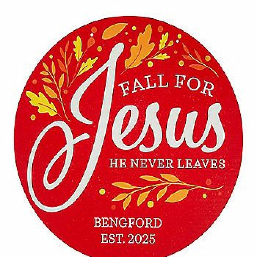 Signs * | Discount Personalized Fall For Jesus Door Sign