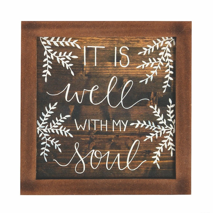 Signs * | Best Deal It Is Well With My Soul Wooden Sign