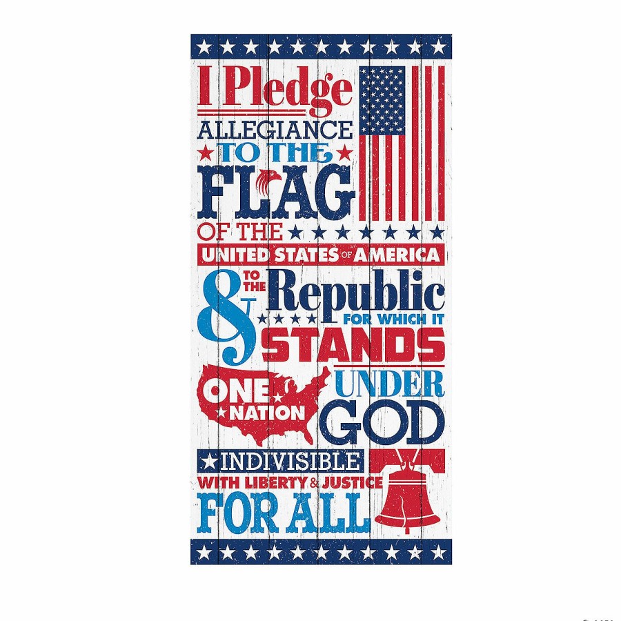 Door Decorations * | Promo Pledge Of Allegiance Patriotic Door Banner