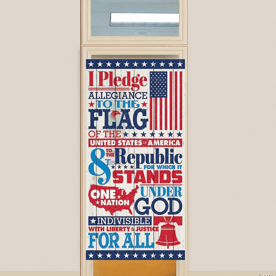 Door Decorations * | Promo Pledge Of Allegiance Patriotic Door Banner