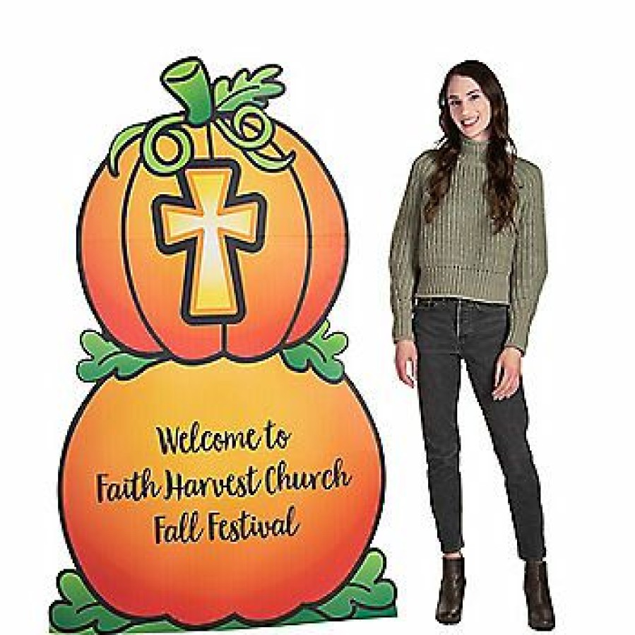 Cardboard Cutouts * | Hot Sale Personalized Christian Pumpkin Life-Size Cardboard Stand-Up