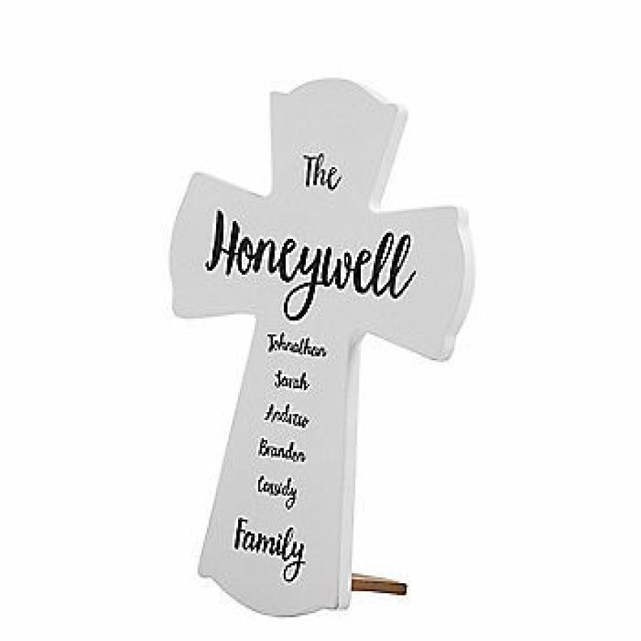 Signs * | Best Sale Personalized Family Member Cross Sign