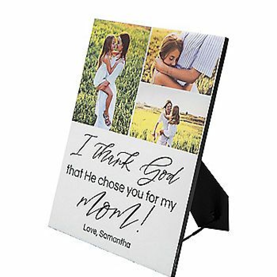 Signs * | Best Pirce Personalized Religious Mother'S Day Photo Collage Table Sign