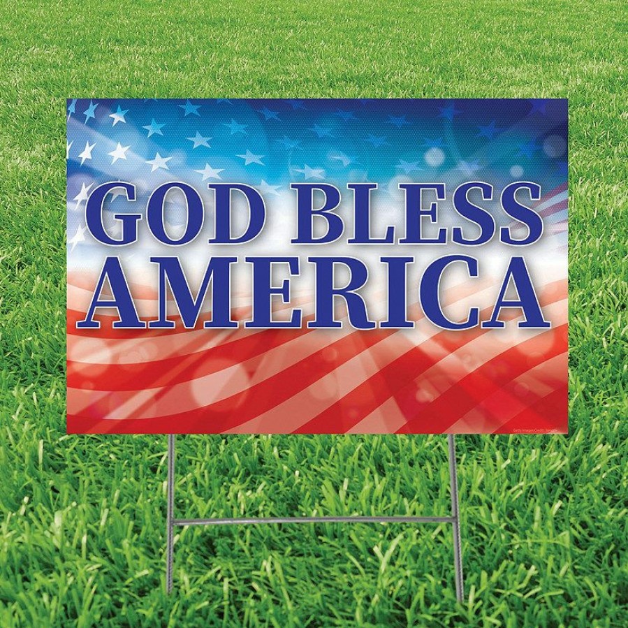 Yard Signs * | Best Reviews Of God Bless America Yard Sign