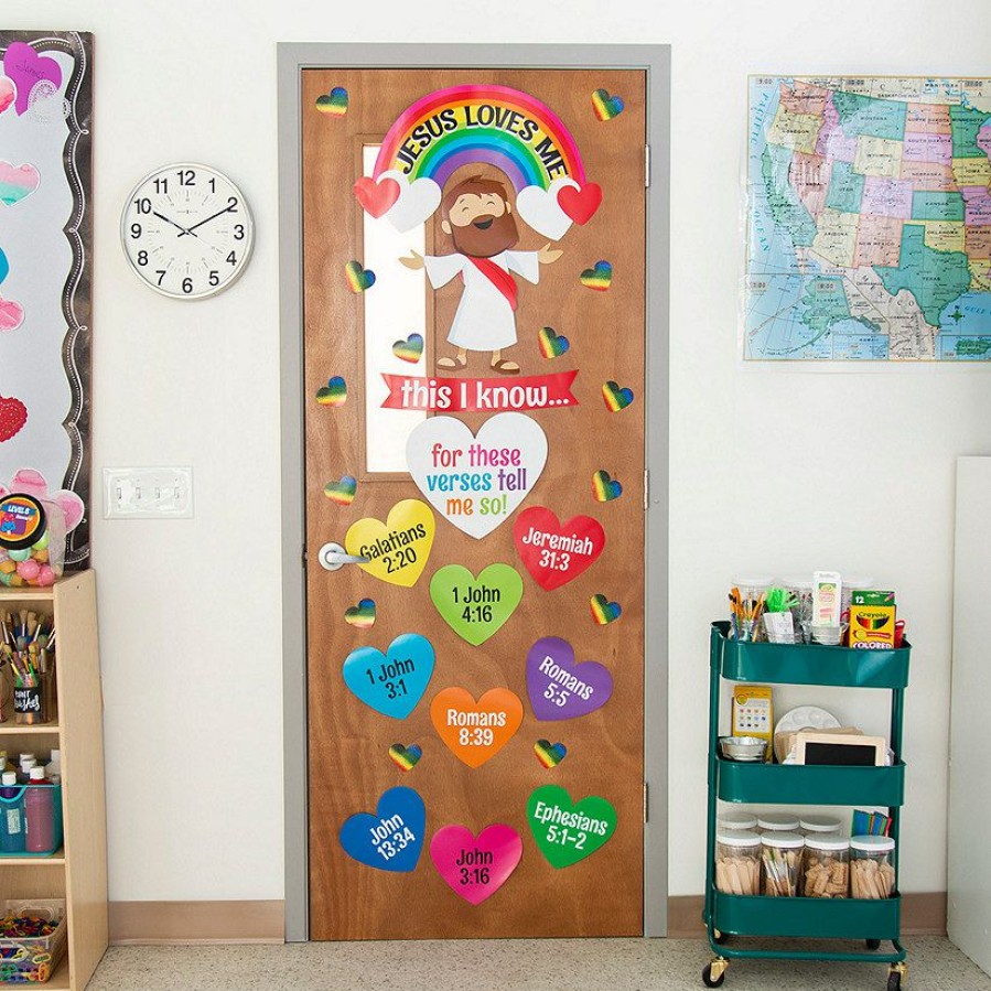 Door Decorations * | Buy Jesus Loves Me Door Decorating Kit 27 Pc.