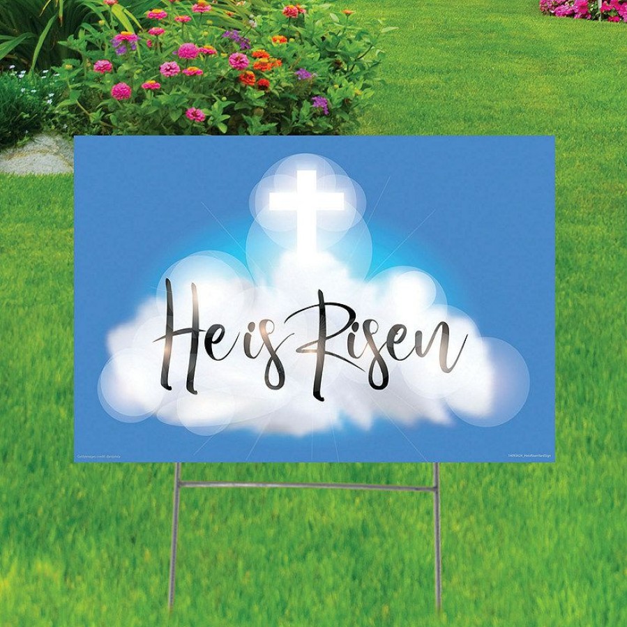 Signs * | Budget He Is Risen Yard Sign