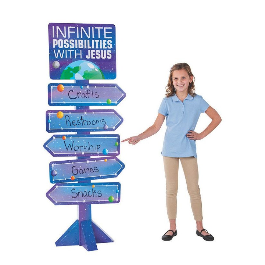 Signs * | Top 10 God'S Galaxy Vbs Directional Sign