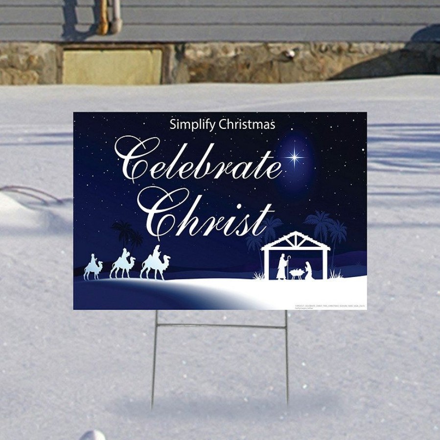 Yard Signs * | Deals Celebrate Christ This Christmas Yard Sign