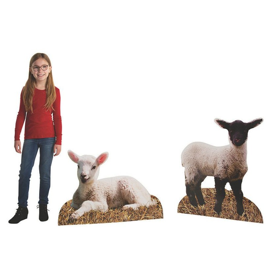 Cardboard Cutouts * | Hot Sale Lamb Cardboard Stand-Ups 2 Pc.