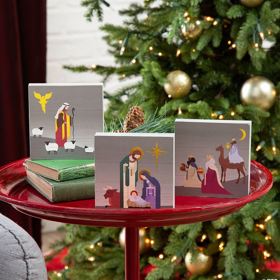 Signs * | New Nativity Tabletop Signs 3 Pc.