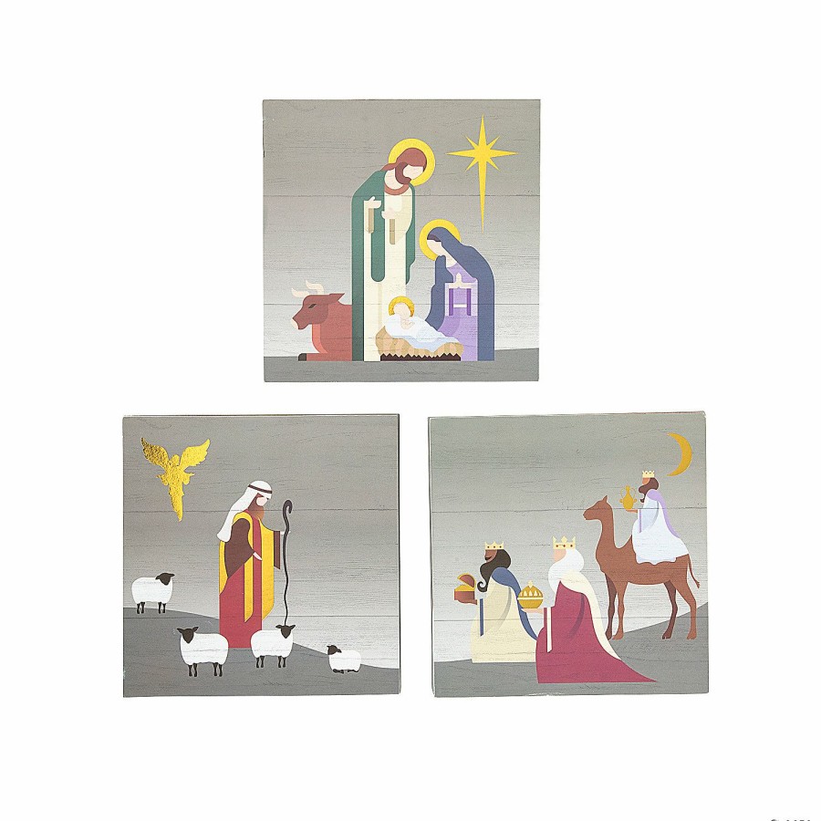 Signs * | New Nativity Tabletop Signs 3 Pc.