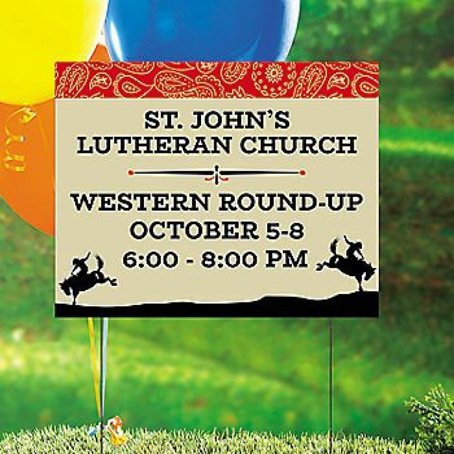 Yard Signs * | Discount Personalized Church Western Event Yard Sign