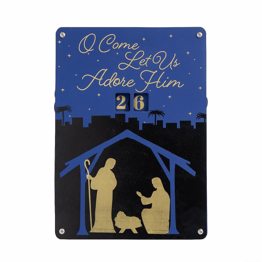 Signs * | Promo Nativity Advent Calendar Sign With Easel