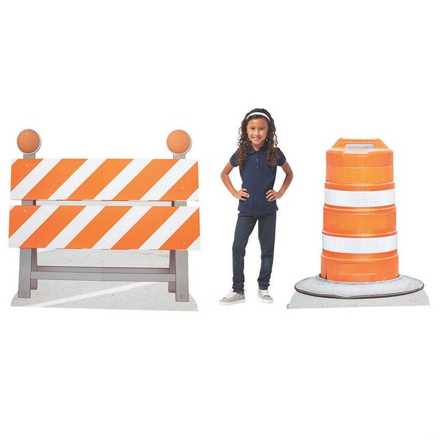 Cardboard Cutouts * | Best Sale Construction Barricade Cardboard Stand-Ups 2 Pc.