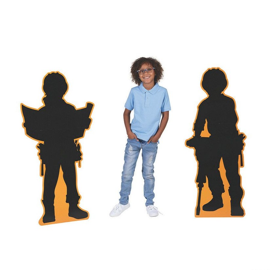 Cardboard Cutouts * | Brand New Construction Cardboard Silhouette Stand-Ups 2 Pc.