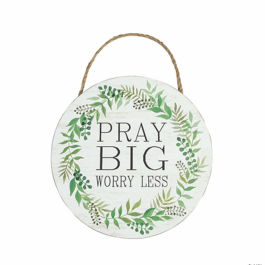 Signs * | Buy Cottagecore Pray Big Worry Less Wall Sign