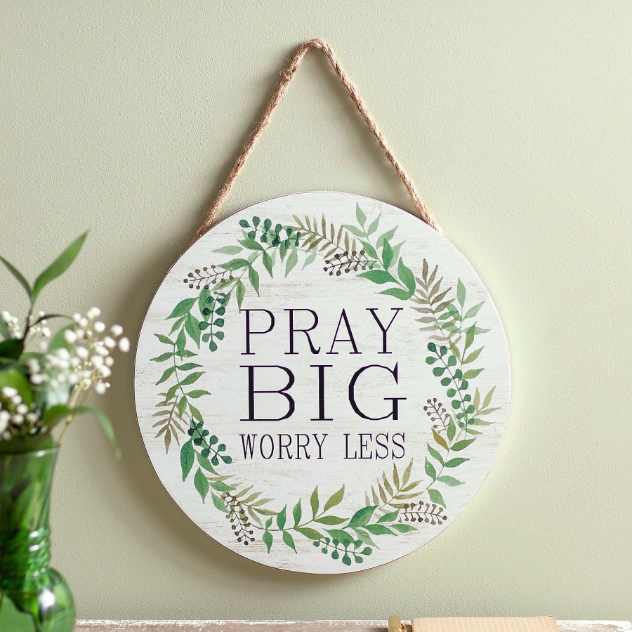 Signs * | Buy Cottagecore Pray Big Worry Less Wall Sign