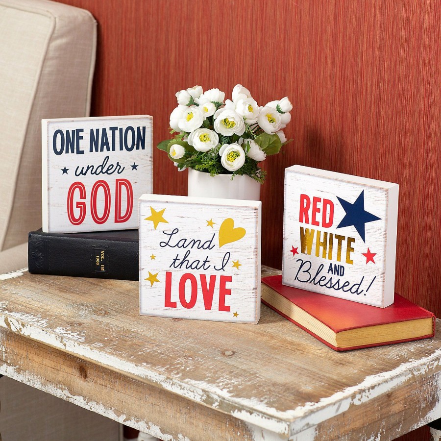 Signs * | Promo Religious Patriotic Tabletop Signs 3 Pc.