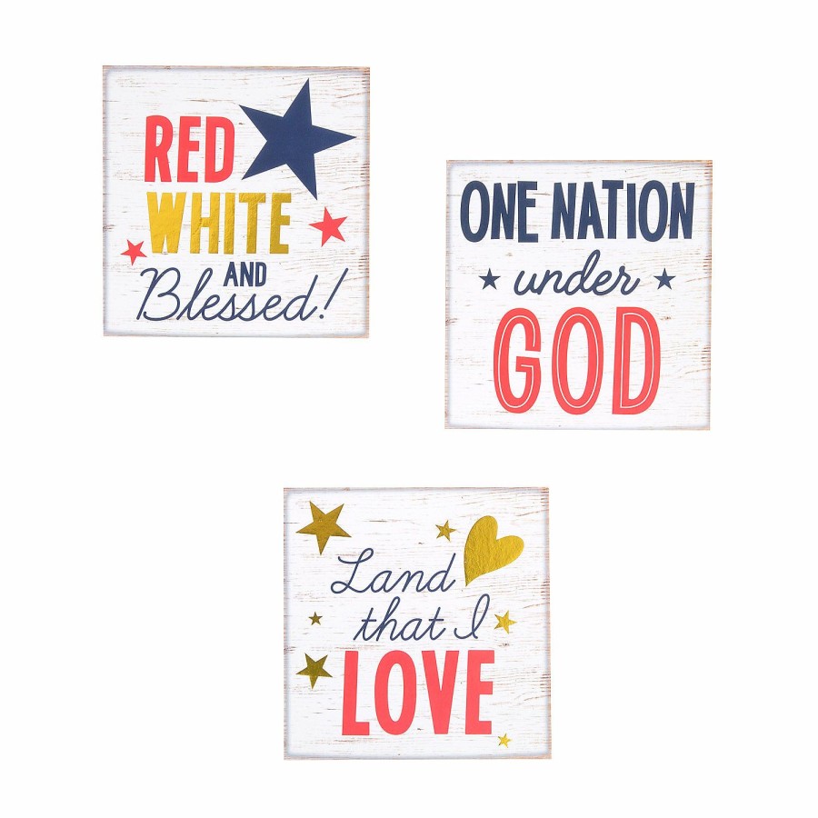 Signs * | Promo Religious Patriotic Tabletop Signs 3 Pc.