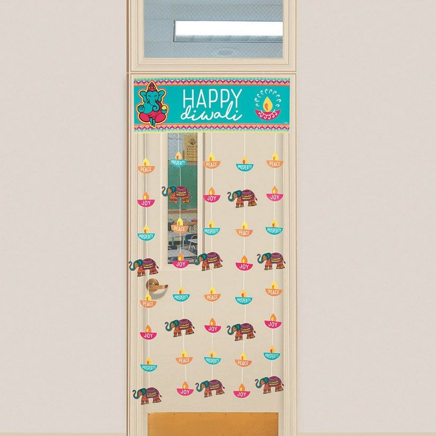 Door Decorations * | Cheap Diwali Doorway Curtain With Border