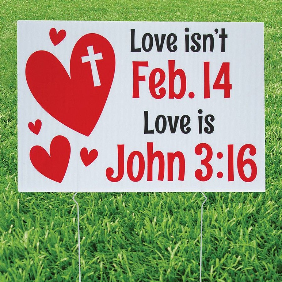 Yard Signs * | Buy John 3:16 Valentine'S Day Yard Sign