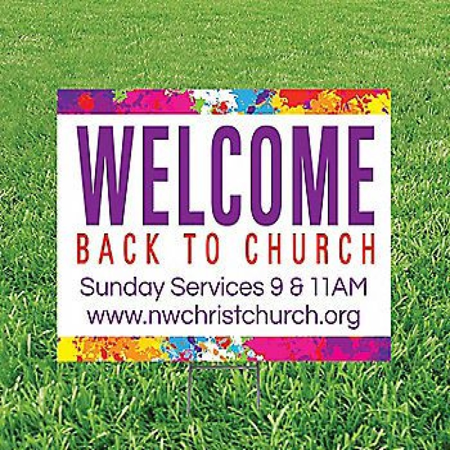 Yard Signs * | Wholesale Personalized Welcome Back To Church Yard Sign