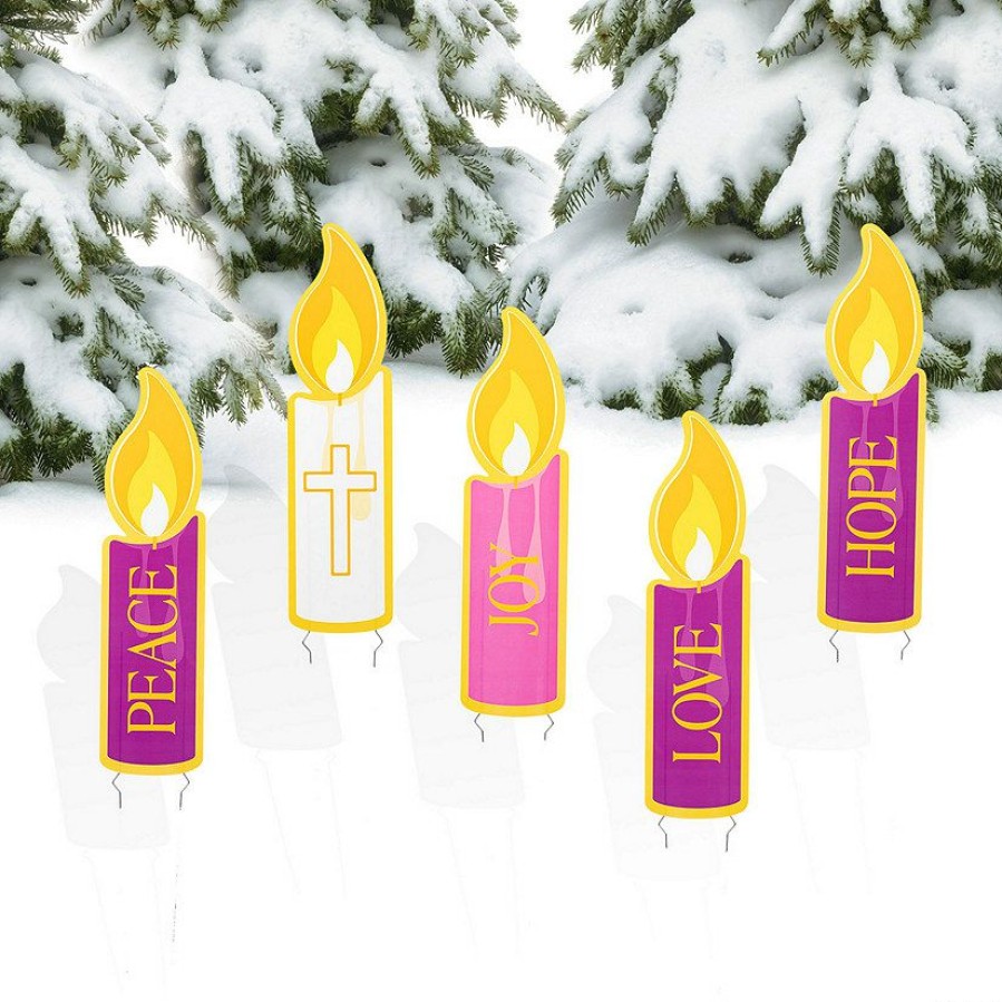 Yard Signs * | Best Deal Advent Candle Yard Signs 5 Pc.