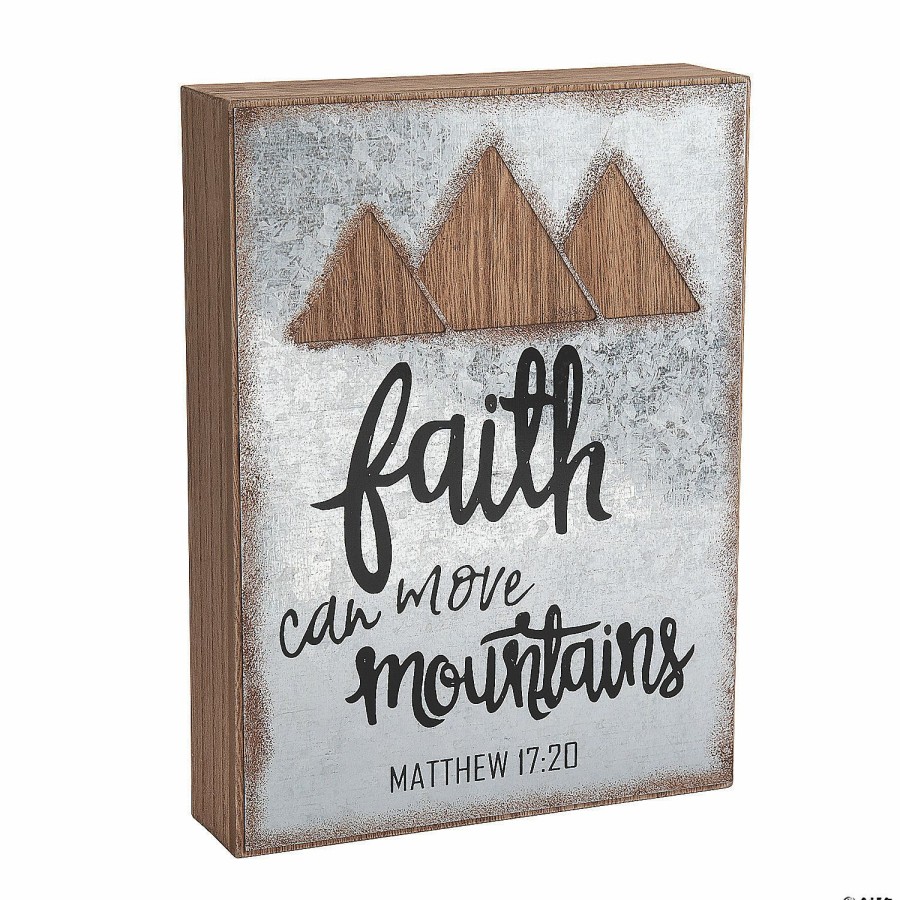 Signs * | Discount Faith Can Move Mountains Wall Sign