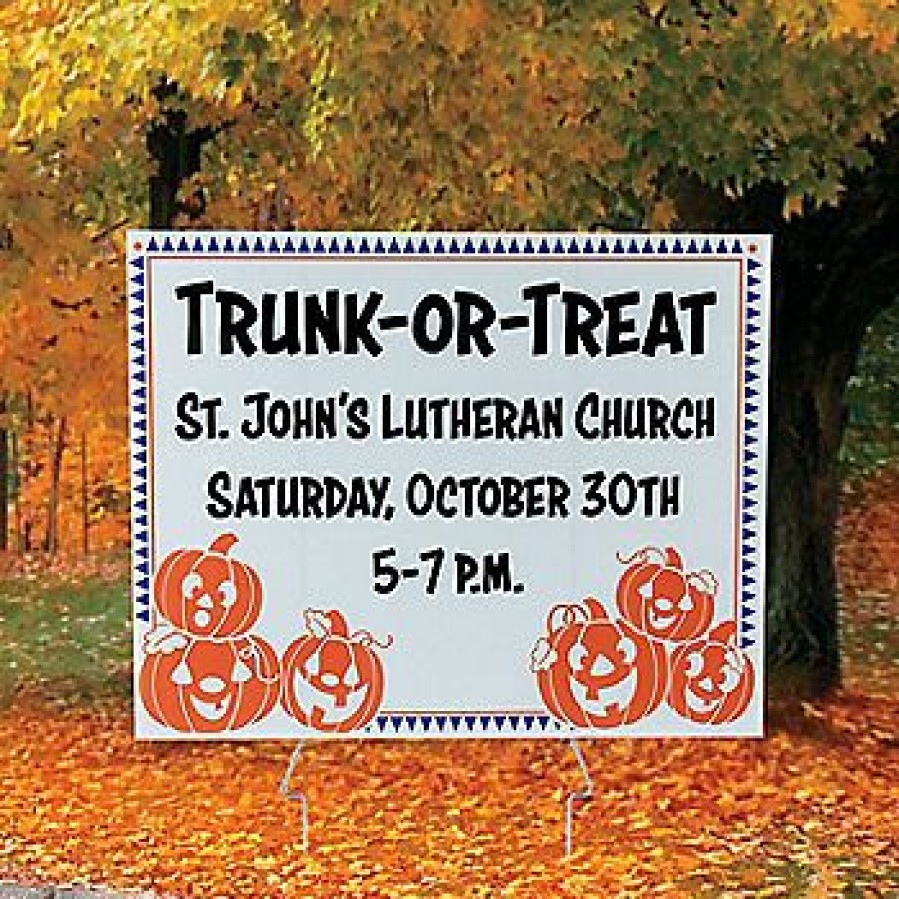 Signs * | Best Sale Personalized Trunk-Or-Treat Yard Sign