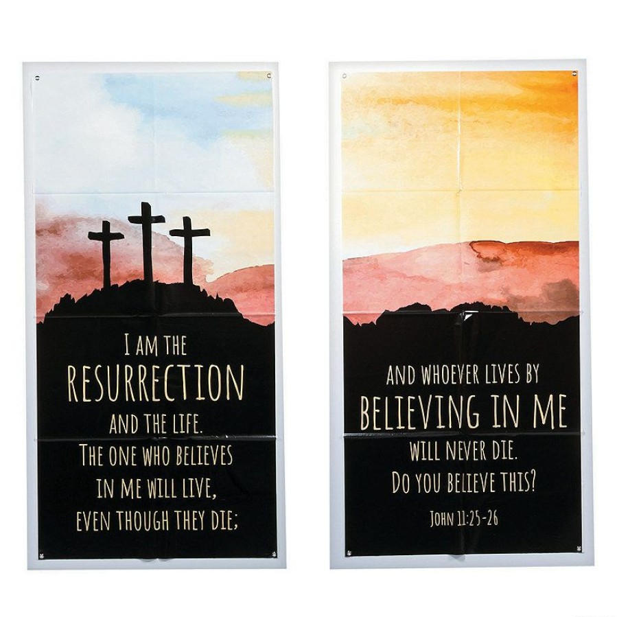 Banners * | Cheapest Church Resurrection Banner Set 2 Pc.