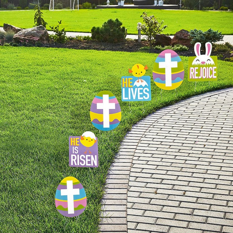 Yard Signs * | Buy Religious Easter Yard Signs 6 Pc.