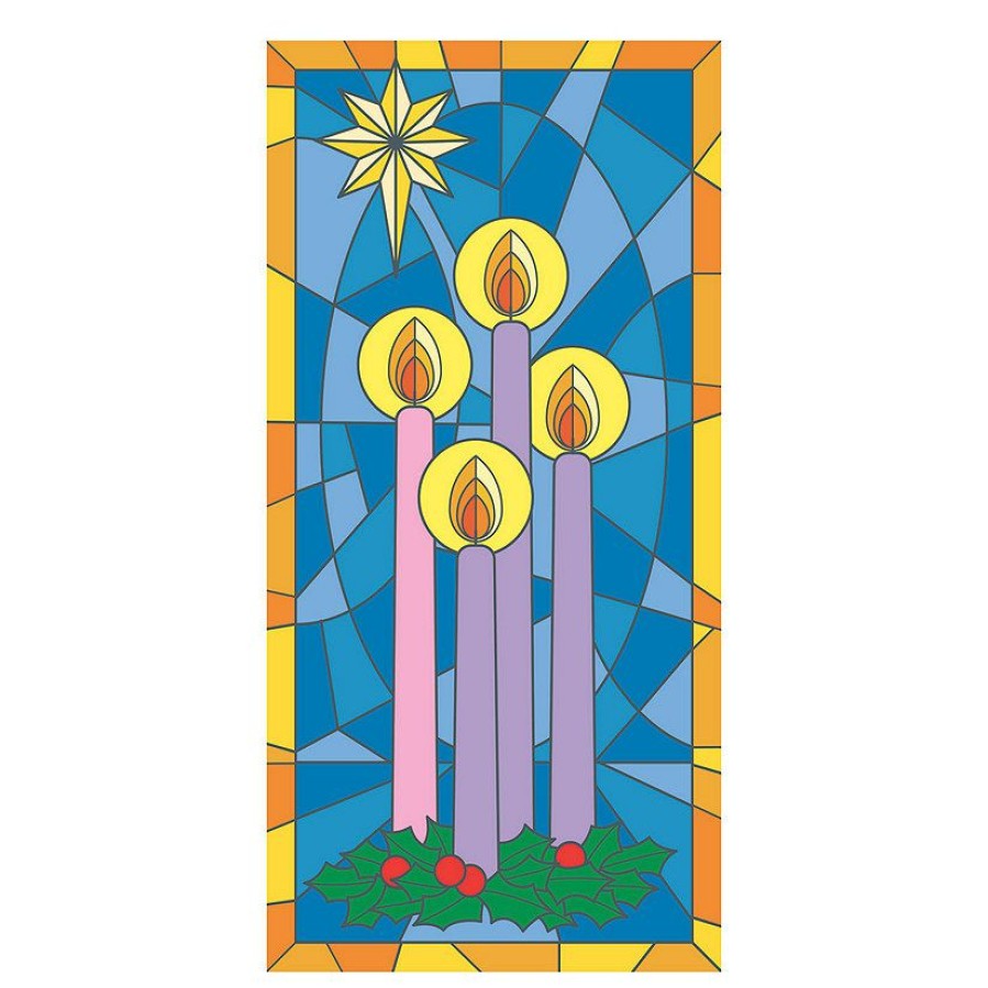 Door Decorations * | Outlet Advent Stained Glass Door Banner