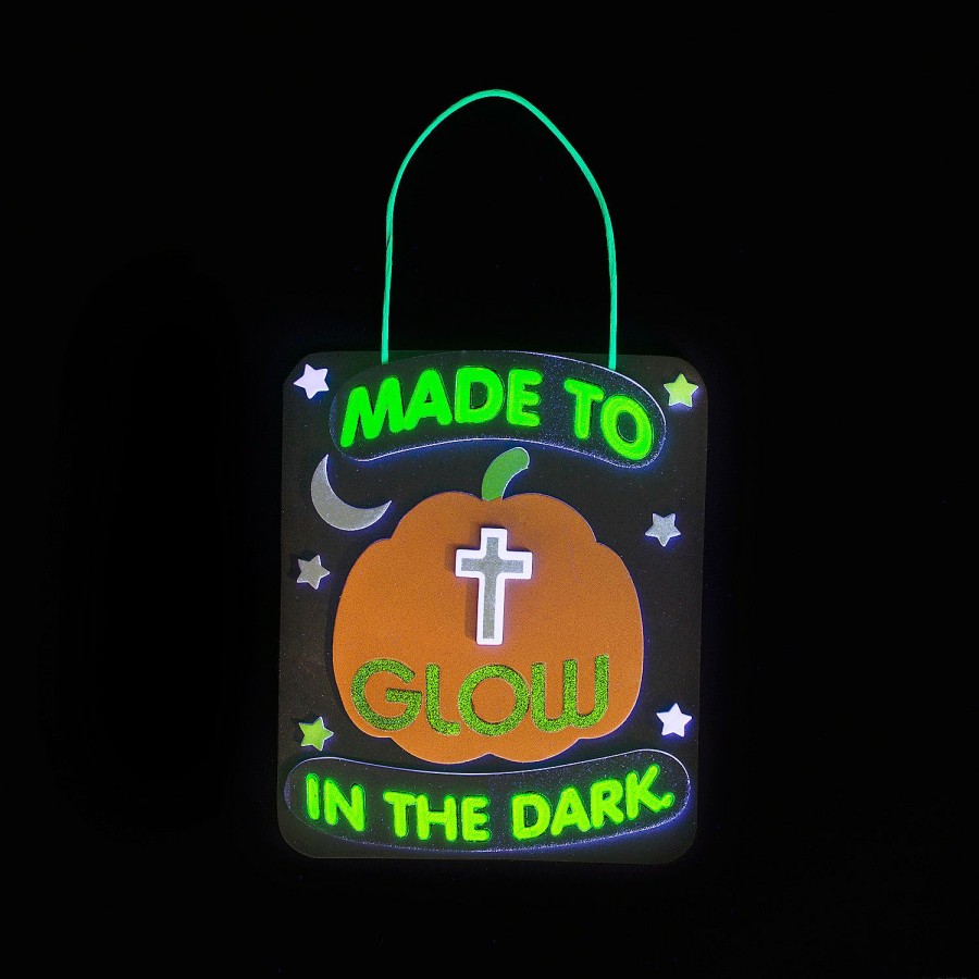 Signs * | Cheapest Made To Glow In The Dark Religious Fall Craft Kit Makes 12