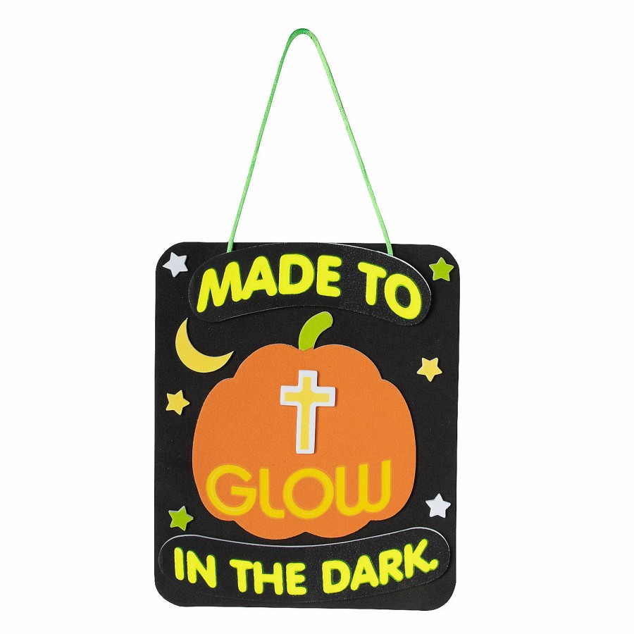 Signs * | Cheapest Made To Glow In The Dark Religious Fall Craft Kit Makes 12